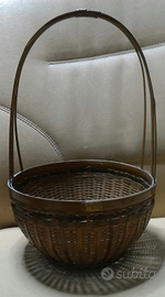 Cesto in vimini - Porta oggetti (Anni 50)