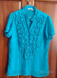 CAMICETTA VERDE TRASPARENTE VISCOSA MADE IN ITALY