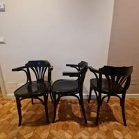 6 sedie nere in legno