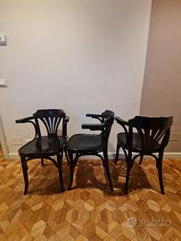 6 sedie nere in legno