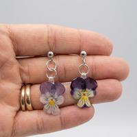 Orecchini fiori veri VIOLE