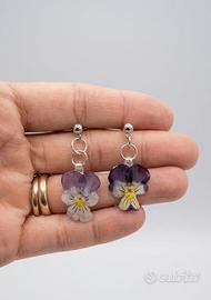 Orecchini fiori veri VIOLE
