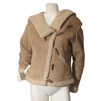 ZARA BASIC GIUBBOTTO DONNA ECO-MONTONE  BEIGE L/XL