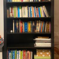 Libreria nera a 6 mensole per casa o ufficio