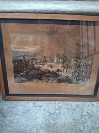 Vecchia stampa dell'800 - Battaglia di Austerlitz