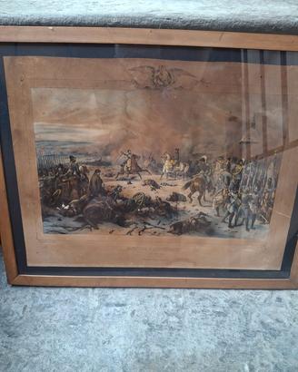 Vecchia stampa dell'800 - Battaglia di Austerlitz
