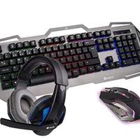 Kit gaming tastiera multimediale mouse cuffie