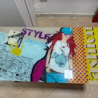 Scrivania in vetro e struttura in ferro