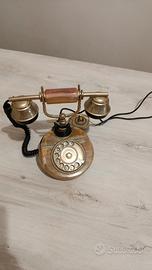 Telefono d'epoca vintage in Onice e Ottone 