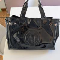Borsa in vernice nera Armani jeans