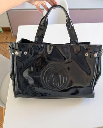 Borsa in vernice nera Armani jeans