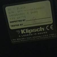 Magnifiche casse KLIPSCH da 94 decibel a 400 watt.