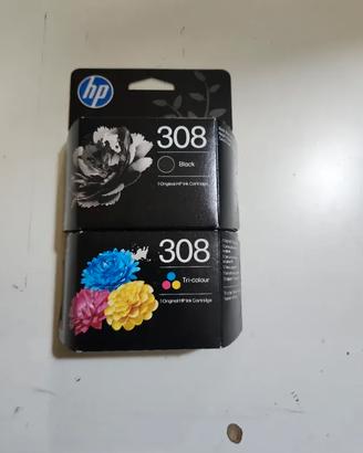 Set cartucce originali HP 308 nero e colore