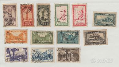 13 Francobolli Marocco anni 1917/1956