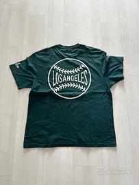 T-shirt Bershka Verde Scuro Los Angeles Baseball -