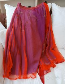 Abito danza del ventre fucsia porpora, taglia M