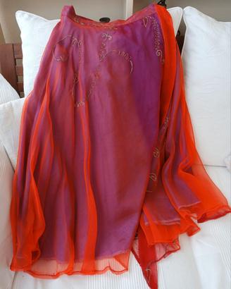 Abito danza del ventre fucsia porpora, taglia M