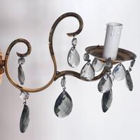 Coppia applique antiche in ottone con pendenti