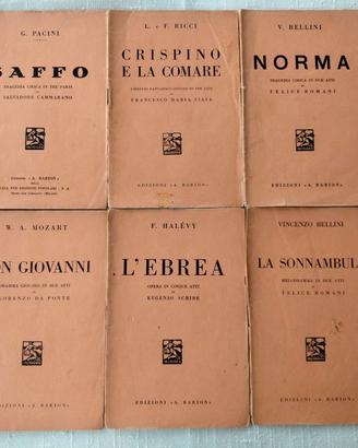 5 Libretti d'Opera Lirica Anni '30 + 1 Omaggio