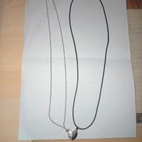 Doppia collana argento  cuore magnetico per coppie