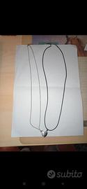 Doppia collana argento  cuore magnetico per coppie