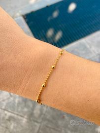 Bracciale argento 922 placcato oro a palline