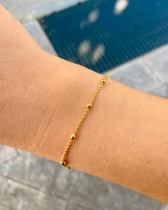 Bracciale argento 922 placcato oro a palline