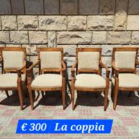 Poltrone Barocche Francesi damascate e Impero