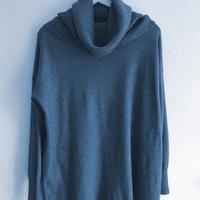 Maglione blu oversize collo removibile NUOVO