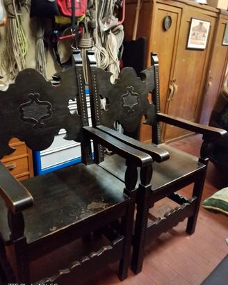 sedie di legno da antiquariato 