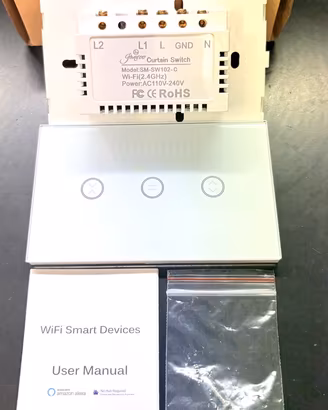 5 Interruttori WiFi tende/tapparelle touch vetro