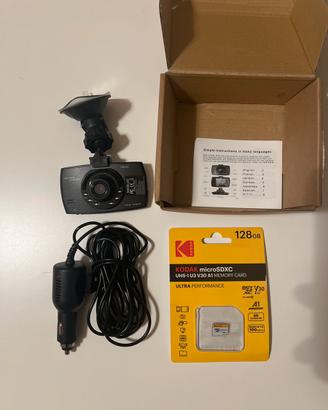 Dash cam full HD 1080p+micro sd kodak 128 gb