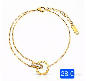 Braccialetto/cavigliera placcato oro 18k