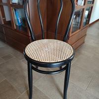 SET n. 4 Sedie modello THONET nero finta paglia