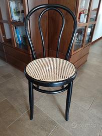 SET n. 4 Sedie modello THONET nero finta paglia