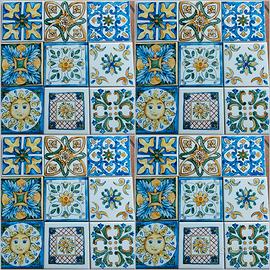 Piastrelle 10x10 decorate a mano 