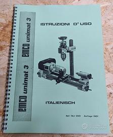 Emco Unimat 3 Manuale uso e manutenzione cartacea