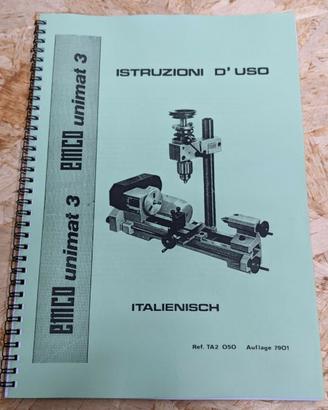 Emco Unimat 3 Manuale uso e manutenzione cartacea