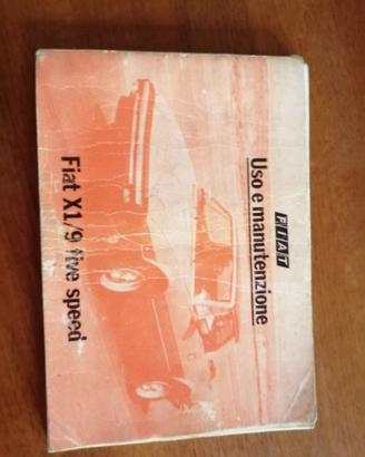 Libretto di uso e manutenzione fiat X1/9