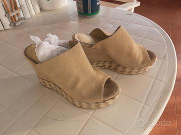 sandali con fascione  e zeppa