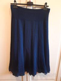 Carla Ferroni gonna longuette blu scuro tg M