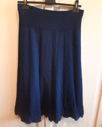 Carla Ferroni gonna longuette blu scuro tg M