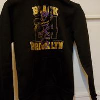 felpa nera con disegno serpente viola, xs