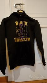 felpa nera con disegno serpente viola, xs