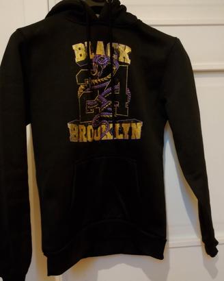 felpa nera con disegno serpente viola, xs