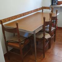 Tavolo cucina, anni '60-'70, legno e metallo