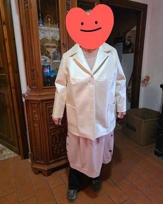 Giacca ecopelle panna