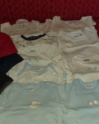 Body neonato mis3/6/8 mesi misti 12 pezzi + lenzuo