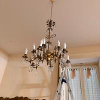 Lampasario con gocce di cristallo