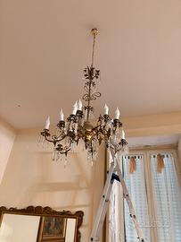 Lampasario con gocce di cristallo